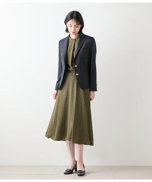 NEWYORKER(ニューヨーカー)の「ビットプリント スタンドカラーブラウス(シャツ/ブラウス・レディース・ネイビー/カーキ・9号/11号)」の12枚目の写真