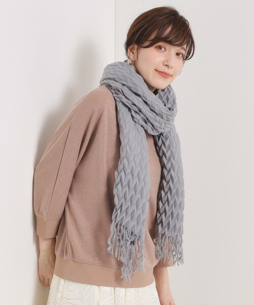 セール】【手洗い可】ダイヤプリーツ無地ストール（ストール/ショール