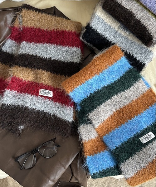 onedayapartmentjapan モヘアマルチボーダーマフラー onedayapartmentjapan モヘアマルチボーダーマフラー