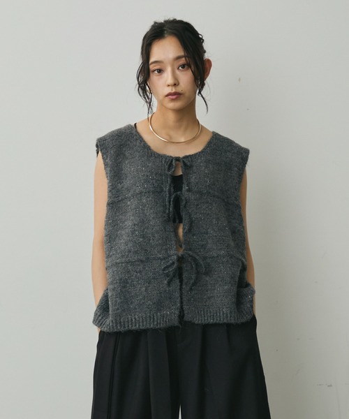 リボンニットベスト（ベスト）｜Lunea（ルネア）のファッション通販