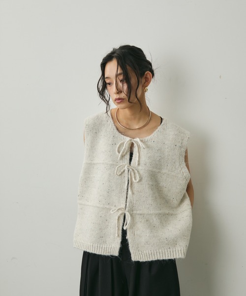 リボンニットベスト（ベスト）｜Lunea（ルネア）のファッション通販
