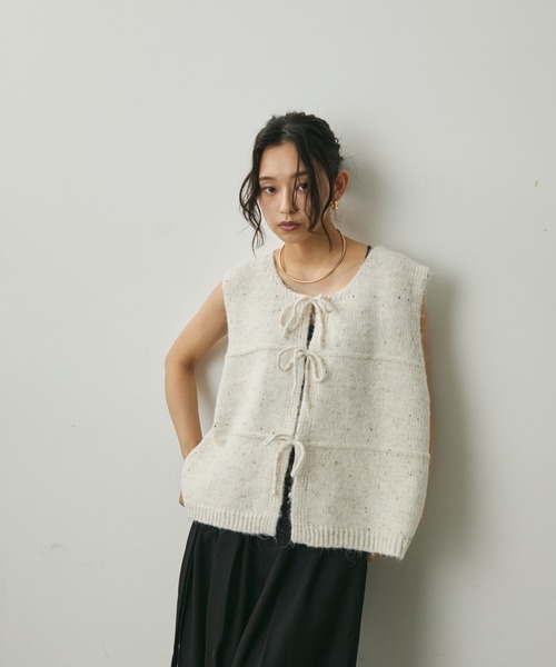 リボンニットベスト（ベスト）｜Lunea（ルネア）のファッション通販
