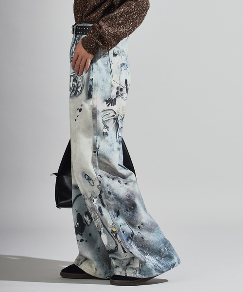 Chick（チック）の「3D-Printed Straight-Leg Denim Pants / 立体プリント ストレートデニムパンツ（デニムパンツ・レディース・ブルー系2/ブルー系1・FREE）」の5枚目の写真