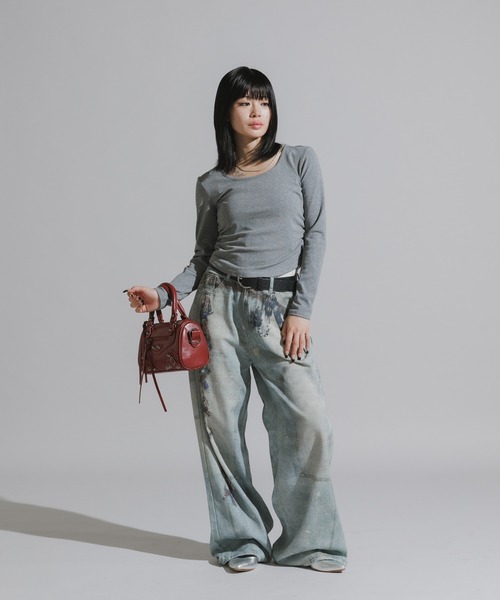 Chick（チック）の「3D-Printed Straight-Leg Denim Pants / 立体プリント ストレートデニムパンツ（デニムパンツ・レディース・ブルー系2/ブルー系1・FREE）」の20枚目の写真