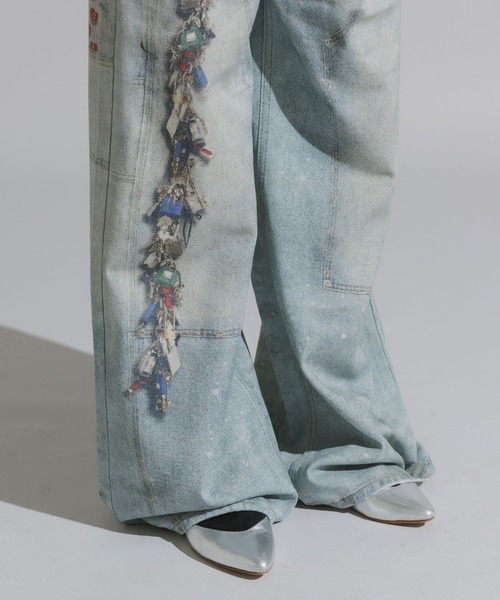 Chick（チック）の「3D-Printed Straight-Leg Denim Pants / 立体プリント ストレートデニムパンツ（デニムパンツ・レディース・ブルー系2/ブルー系1・FREE）」の11枚目の写真