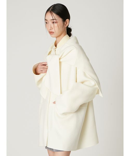 FRAY I.D（フレイアイディー）の「マフラー付ノーカラーリバーミドル