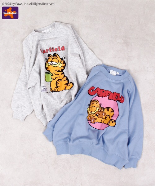 MARKEY'S（マーキーズ）の「【GARFIELD/ガーフィールド】別注プリントトレーナー（スウェット・キッズ・ブルー/杢グレー・80/90/100/110/120/130/140/150）」の3枚目の写真