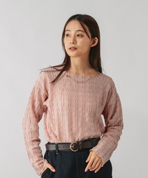 GLOBAL WORK | Beautee変形ジャガード長袖/595358(Tシャツ/カットソー)