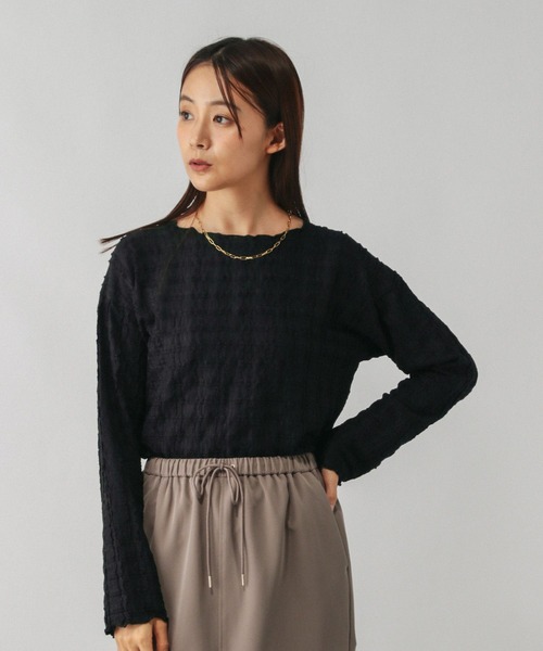 GLOBAL WORK(グローバルワーク)の「Beautee変形ジャガード長袖/595358(Tシャツ/カットソー・レディース・オフホワイト/ブラック/ピンク・MEDIUM/LARGE)」の16枚目の写真