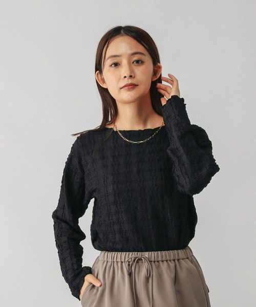 GLOBAL WORK(グローバルワーク)の「Beautee変形ジャガード長袖/595358(Tシャツ/カットソー・レディース・オフホワイト/ブラック/ピンク・MEDIUM/LARGE)」の14枚目の写真