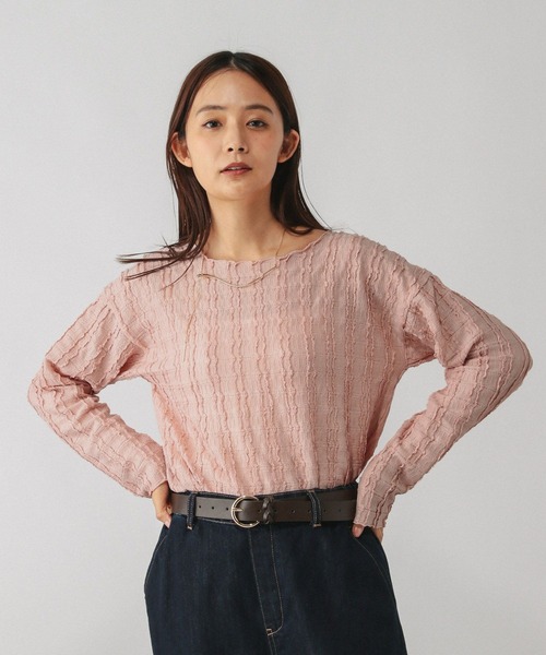 GLOBAL WORK(グローバルワーク)の「Beautee変形ジャガード長袖/595358(Tシャツ/カットソー・レディース・オフホワイト/ブラック/ピンク・MEDIUM/LARGE)」の15枚目の写真