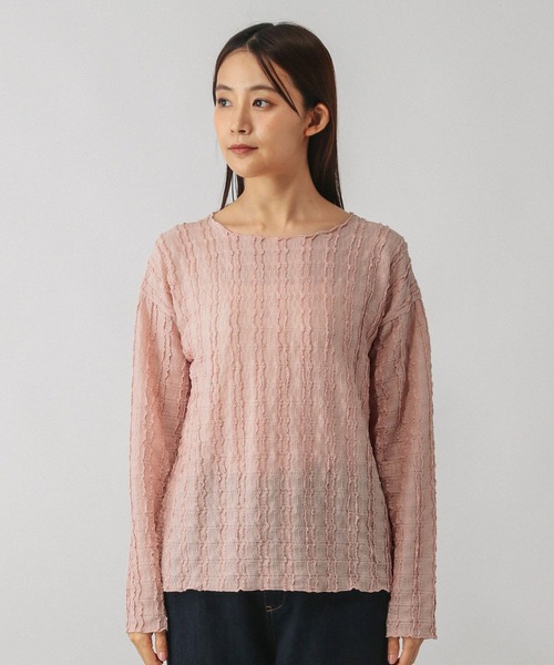 GLOBAL WORK(グローバルワーク)の「Beautee変形ジャガード長袖/595358(Tシャツ/カットソー・レディース・オフホワイト/ブラック/ピンク・MEDIUM/LARGE)」の19枚目の写真