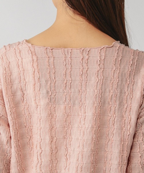 GLOBAL WORK(グローバルワーク)の「Beautee変形ジャガード長袖/595358(Tシャツ/カットソー・レディース・オフホワイト/ブラック/ピンク・MEDIUM/LARGE)」の6枚目の写真