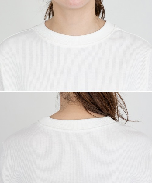 RCD(アールシーディー)の「2×2リブ プチハイネック半袖Tシャツ(Tシャツ/カットソー・レディース・ブラック/オフホワイト・L/M/LL)」の15枚目の写真