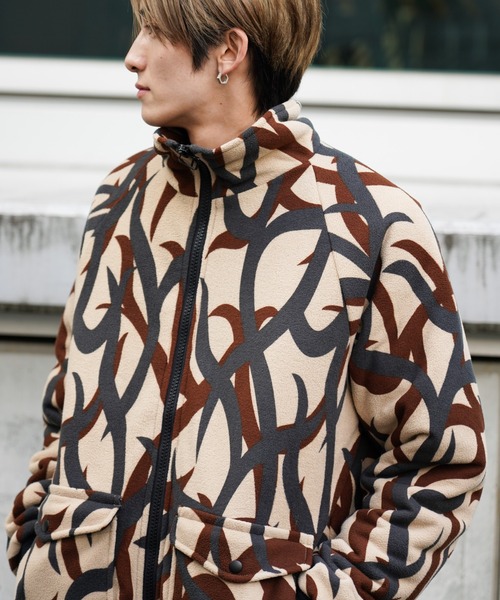 MADE IN STANDARD / メイドインスタンダード QUILT LINED PRINTED ACTIVE BLOUSON トライバルカモ フリースジャケット ブルゾン キルティング 中綿