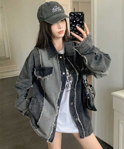 almo(アルモ)の「【LAMPOON】リメイクデニムジャケット(デニムジャケット・レディース・ブラック・MEDIUM/LARGE/X-LARGE)」の4枚目の写真