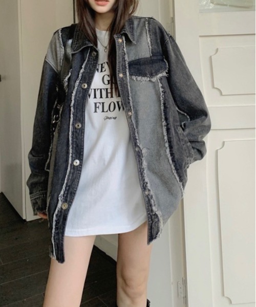almo(アルモ)の「【LAMPOON】リメイクデニムジャケット(デニムジャケット・レディース・ブラック・MEDIUM/LARGE/X-LARGE)」の6枚目の写真