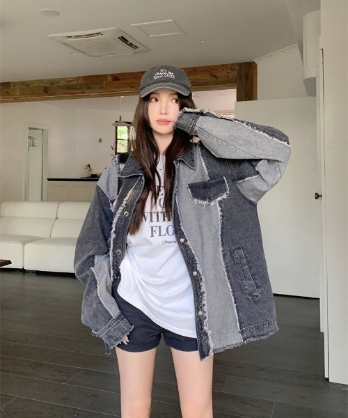 almo(アルモ)の「【LAMPOON】リメイクデニムジャケット(デニムジャケット・レディース・ブラック・MEDIUM/LARGE/X-LARGE)」の7枚目の写真