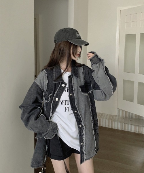 almo(アルモ)の「【LAMPOON】リメイクデニムジャケット(デニムジャケット・レディース・ブラック・MEDIUM/LARGE/X-LARGE)」の8枚目の写真
