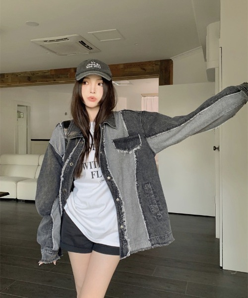 almo(アルモ)の「【LAMPOON】リメイクデニムジャケット(デニムジャケット・レディース・ブラック・MEDIUM/LARGE/X-LARGE)」の9枚目の写真