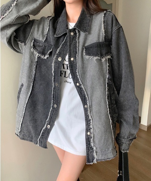 almo(アルモ)の「【LAMPOON】リメイクデニムジャケット(デニムジャケット・レディース・ブラック・MEDIUM/LARGE/X-LARGE)」の11枚目の写真
