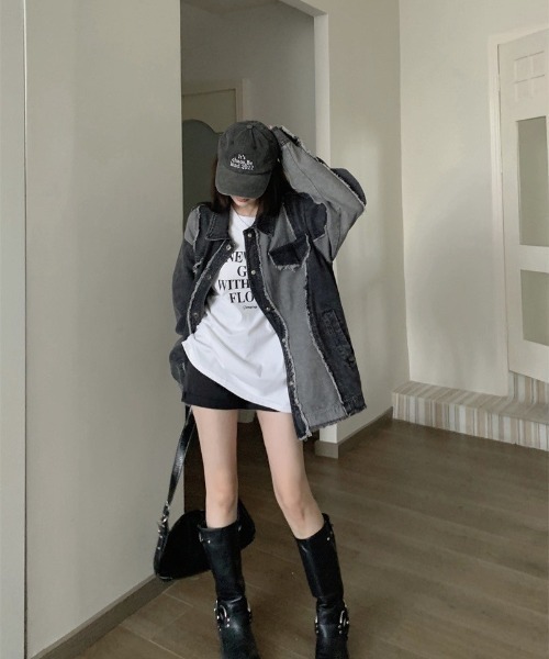 almo(アルモ)の「【LAMPOON】リメイクデニムジャケット(デニムジャケット・レディース・ブラック・MEDIUM/LARGE/X-LARGE)」の12枚目の写真