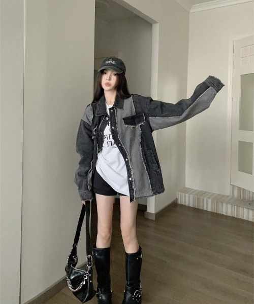almo(アルモ)の「【LAMPOON】リメイクデニムジャケット(デニムジャケット・レディース・ブラック・MEDIUM/LARGE/X-LARGE)」の14枚目の写真