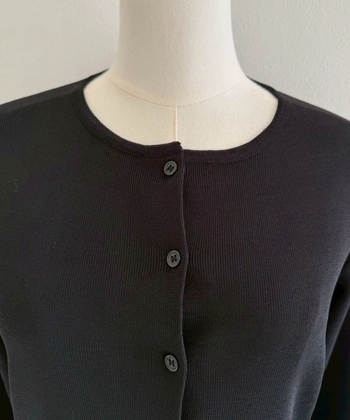 裾フリルフラワーニットカーディガン（カーディガン/ボレロ）｜M y u