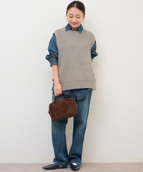 JOURNAL STANDARD relume（ジャーナルスタンダード　レリューム）の「サイドボタンニットベスト（ベスト・レディース・グレー/ネイビー/ベージュ・FREE）」の7枚目の写真