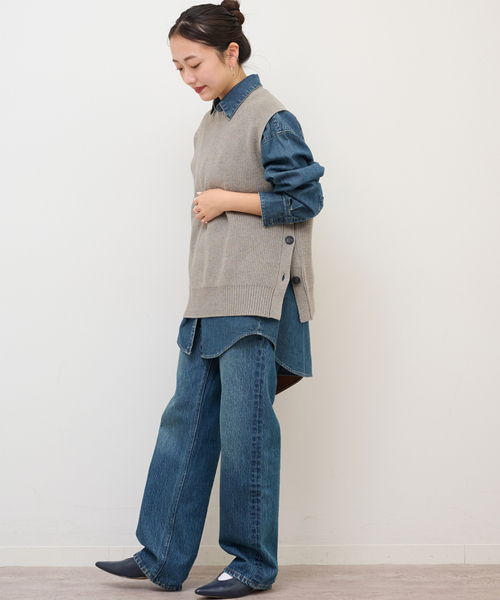 JOURNAL STANDARD relume（ジャーナルスタンダード　レリューム）の「サイドボタンニットベスト（ベスト・レディース・グレー/ネイビー/ベージュ・FREE）」の8枚目の写真