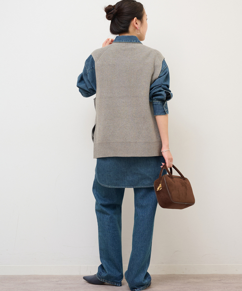 JOURNAL STANDARD relume（ジャーナルスタンダード　レリューム）の「サイドボタンニットベスト（ベスト・レディース・グレー/ネイビー/ベージュ・FREE）」の10枚目の写真