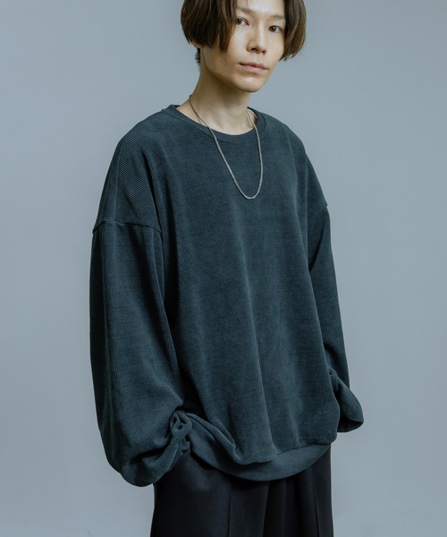 Crownor(クラウノアー)の「細畝 ニットソー トレーナー(ニット/セーター・メンズ・チャコール/ネイビー/グレイッシュベージュ/ワイン・SMALL/MEDIUM/LARGE)」の18枚目の写真