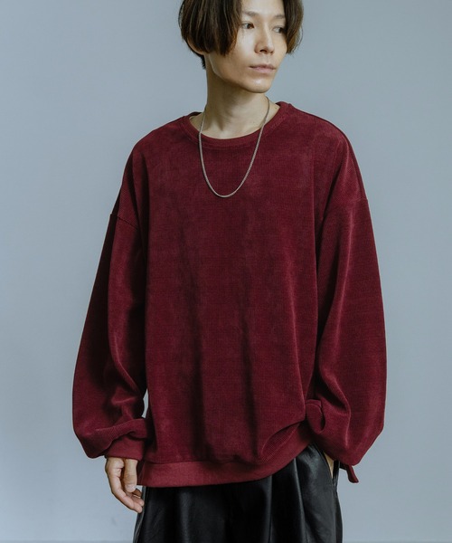 Crownor(クラウノアー)の「細畝 ニットソー トレーナー(ニット/セーター・メンズ・チャコール/ネイビー/グレイッシュベージュ/ワイン・SMALL/MEDIUM/LARGE)」の10枚目の写真