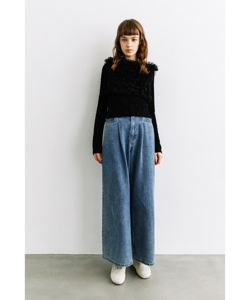 WCJ（ダブルシージェイ）の「ソフトデニムパンツ（デニムパンツ・レディース・ホワイト/サックスブルー/ブルー・25inch/26inch）」の5枚目の写真