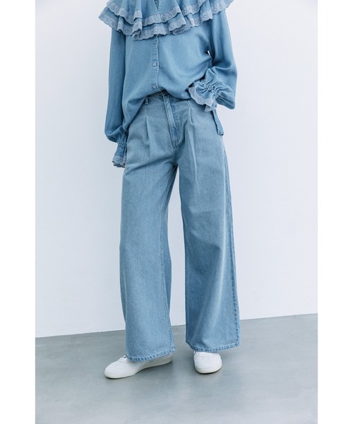 WCJ（ダブルシージェイ）の「ソフトデニムパンツ（デニムパンツ・レディース・ホワイト/サックスブルー/ブルー・25inch/26inch）」の18枚目の写真