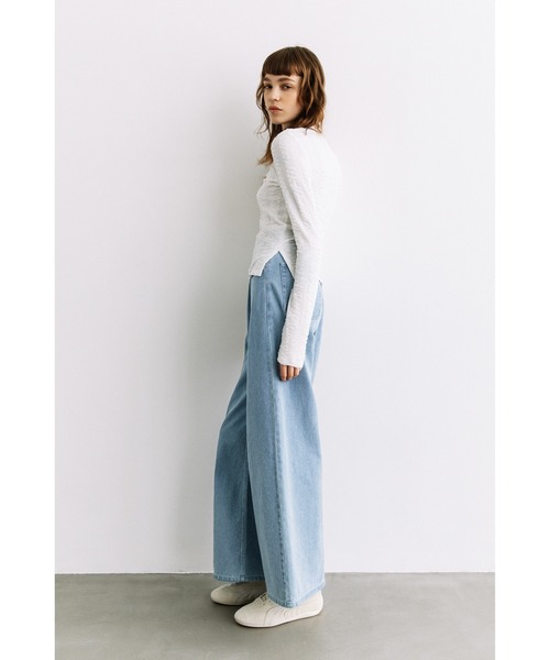 WCJ（ダブルシージェイ）の「ソフトデニムパンツ（デニムパンツ・レディース・ホワイト/サックスブルー/ブルー・25inch/26inch）」の19枚目の写真
