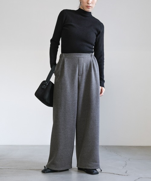 select MOCA（セレクトモカ）の「ソフトタッチスウェットルーズパンツ（スウェットパンツ・レディース・グレー/チャコールグレー・FREE）」の4枚目の写真
