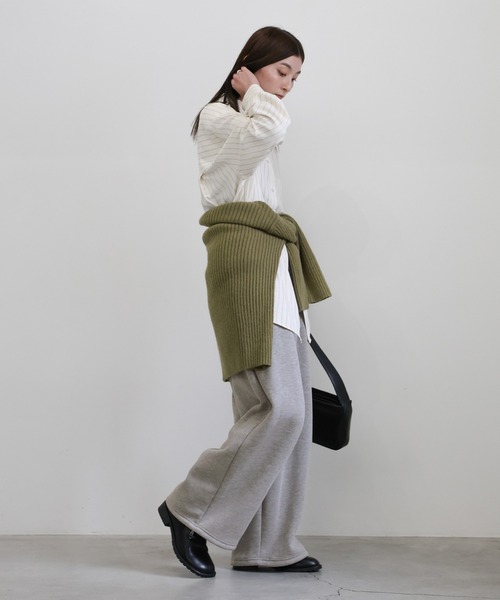 select MOCA（セレクトモカ）の「ソフトタッチスウェットルーズパンツ（スウェットパンツ・レディース・グレー/チャコールグレー・FREE）」の11枚目の写真