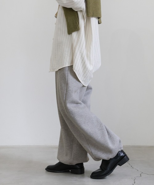 select MOCA（セレクトモカ）の「ソフトタッチスウェットルーズパンツ（スウェットパンツ・レディース・グレー/チャコールグレー・FREE）」の7枚目の写真
