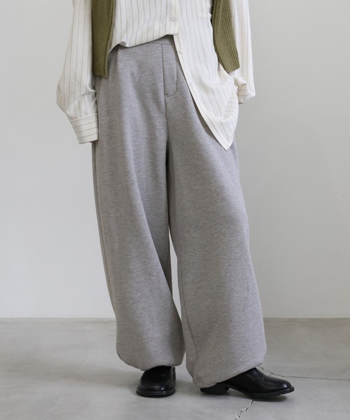 select MOCA（セレクトモカ）の「ソフトタッチスウェットルーズパンツ（スウェットパンツ・レディース・グレー/チャコールグレー・FREE）」の5枚目の写真