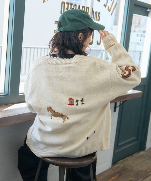 FREAK'S STORE(フリークスストア)の「カントリー ジャガードニットカーディガン(カーディガン/ボレロ・レディース・オフホワイト/ネイビー・フリ-)」の1枚目の写真