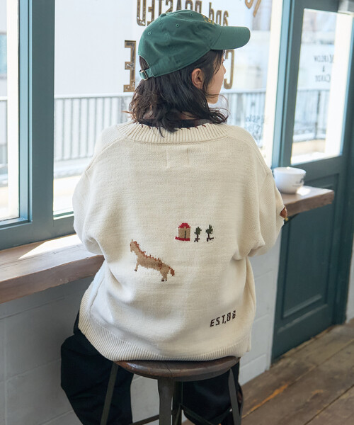 FREAK'S STORE(フリークスストア)の「カントリー ジャガードニットカーディガン(カーディガン/ボレロ・レディース・オフホワイト/ネイビー・フリ-)」の10枚目の写真
