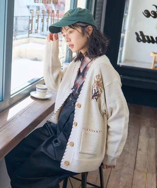 セール】カントリー ジャガードニットカーディガン（カーディガン