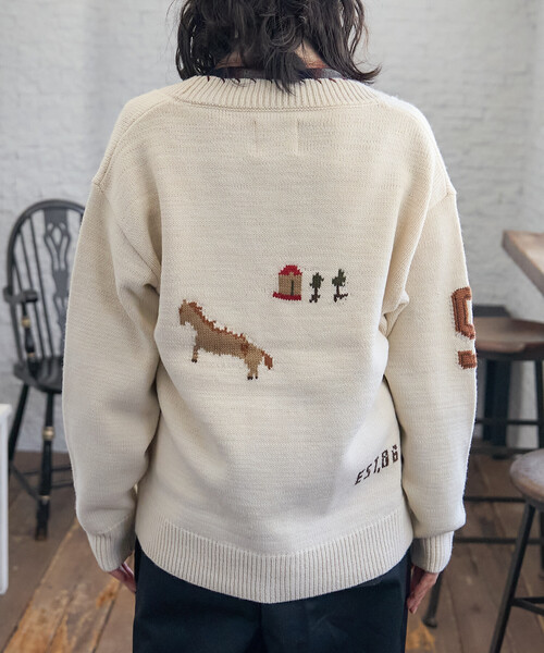 FREAK'S STORE(フリークスストア)の「カントリー ジャガードニットカーディガン(カーディガン/ボレロ・レディース・オフホワイト/ネイビー・フリ-)」の15枚目の写真