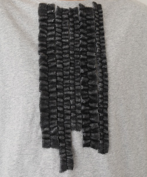 BARNDOOR（バーンドア）の「20天竺線フリルドルマンロンT 長袖（Tシャツ/カットソー・レディース・杢グレー/アイボリー/ブラック・FREE）」の17枚目の写真