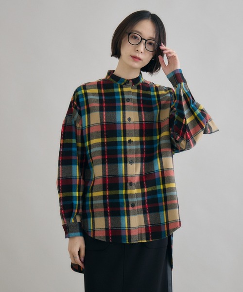 Paradise Picnic（パラダイスピクニック）の「TRANOI. フランネルチェックシャツ（シャツ/ブラウス・レディース・ブラック/パープル/ブラウン・FREE）」の2枚目の写真