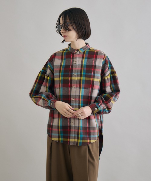 Paradise Picnic（パラダイスピクニック）の「TRANOI. フランネルチェックシャツ（シャツ/ブラウス・レディース・ブラック/パープル/ブラウン・FREE）」の13枚目の写真