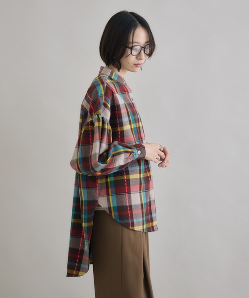 Paradise Picnic（パラダイスピクニック）の「TRANOI. フランネルチェックシャツ（シャツ/ブラウス・レディース・ブラック/パープル/ブラウン・FREE）」の14枚目の写真