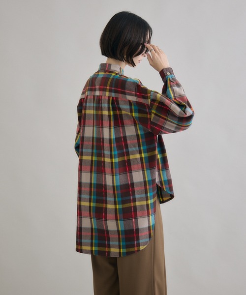 Paradise Picnic（パラダイスピクニック）の「TRANOI. フランネルチェックシャツ（シャツ/ブラウス・レディース・ブラック/パープル/ブラウン・FREE）」の15枚目の写真