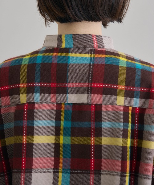 Paradise Picnic（パラダイスピクニック）の「TRANOI. フランネルチェックシャツ（シャツ/ブラウス・レディース・ブラック/パープル/ブラウン・FREE）」の5枚目の写真